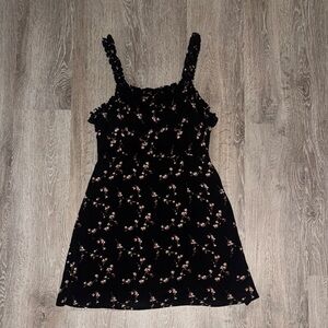 Lulus black floral mini dress